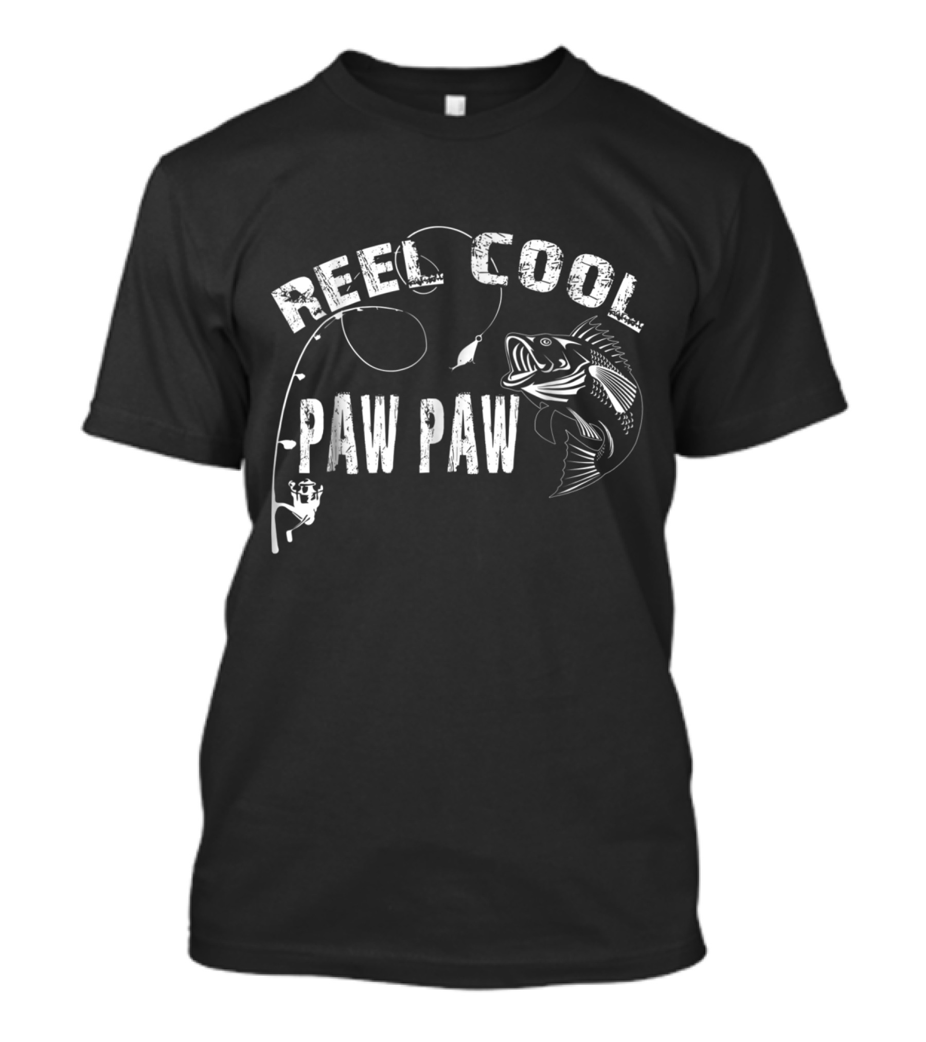 Reel Cool Paw Paw Fishing Fish And Rod T-Shirt