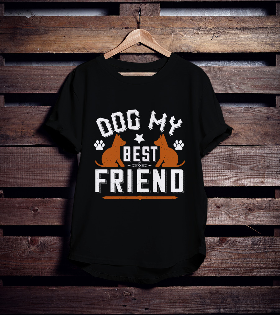 Dog My Best Friend Paw Prints Stars T-Shirt