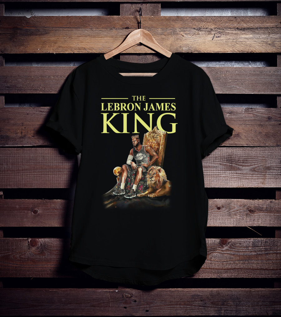 The Lebron James King Throne With Lion Lakers Basketball Crown T-Shirt