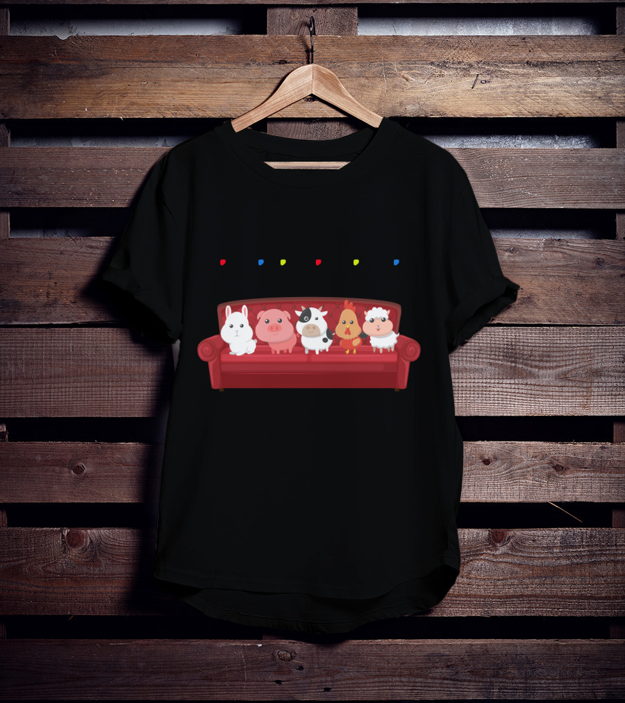 Friends Not Food For Vegans Vegetarians Couch Animals T-Shirt