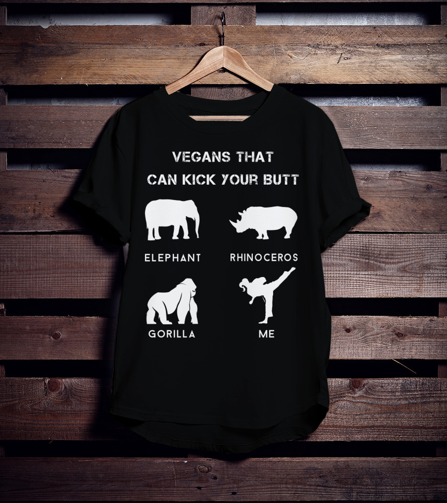 Vegans That Can Kick Your Butt Elephant Rhinoceros Gorilla ME T-Shirt