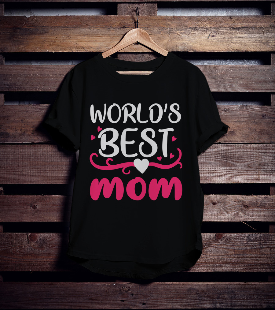 World's Best Mom Hearts T-Shirt