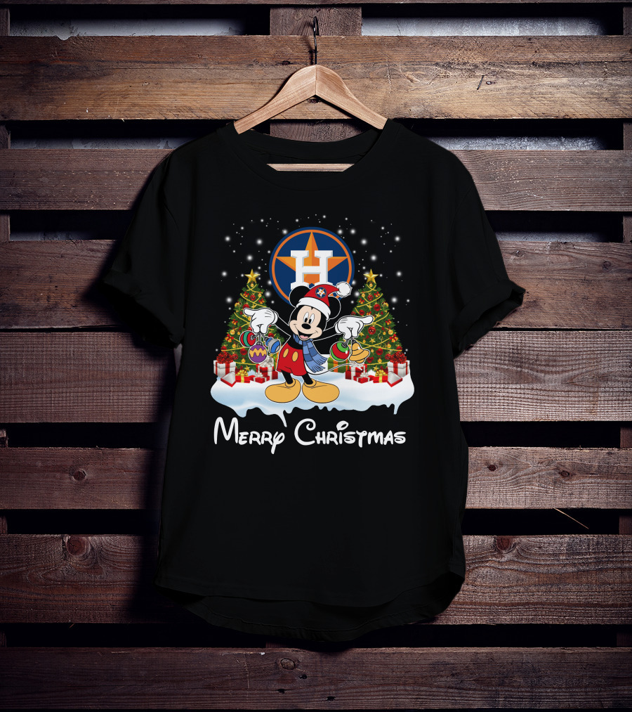 Mickey Merry Christmas Houston Astros T-Shirt