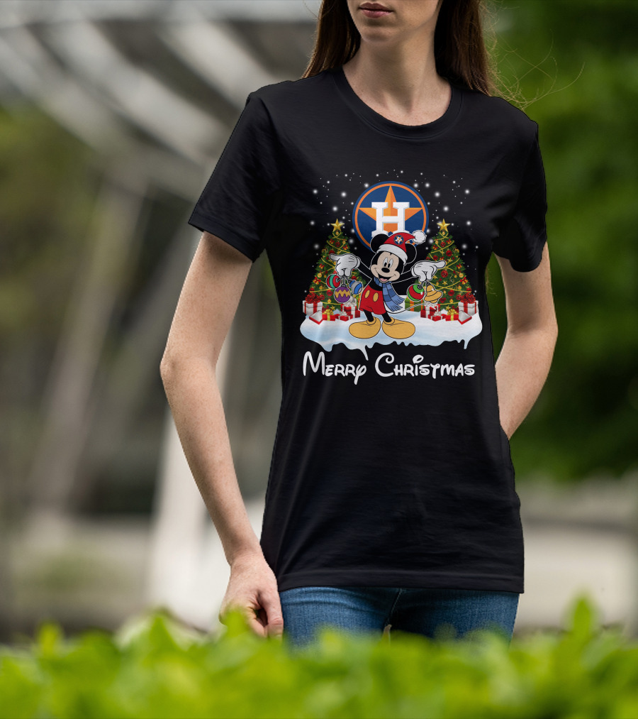 Mickey Merry Christmas Houston Astros T-Shirt