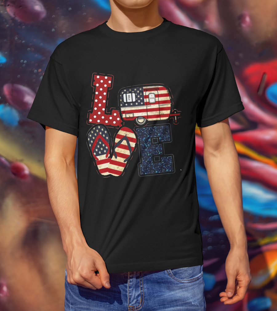 Love Bigfoot Camping USA Camper T-Shirt