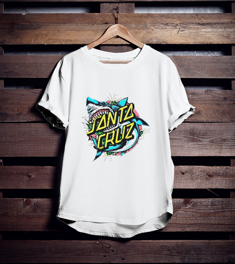 Santa Cruz Fierce Shark Graphic With Dynamic Text Burst T-Shirt