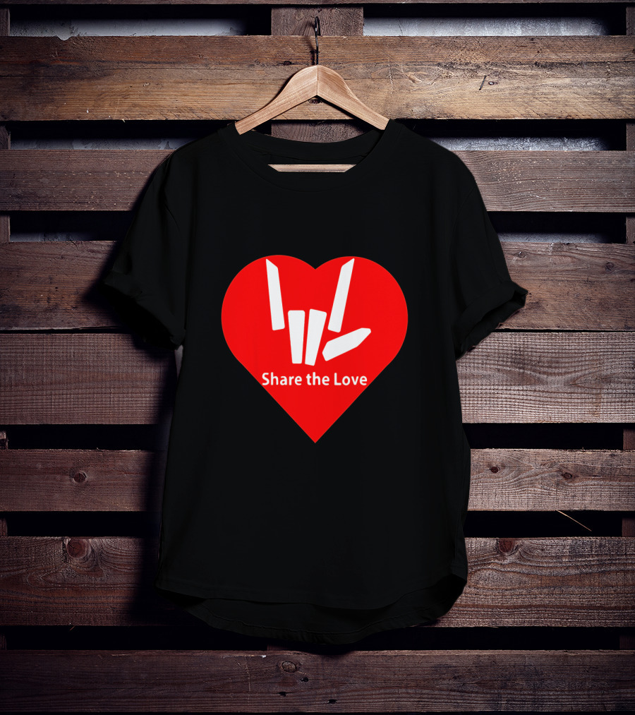 Share The Love Heart Symbol With Hand Gesture T-Shirt