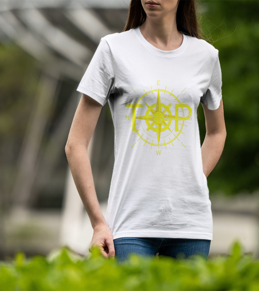 TOP East Is Up Compass Twenty One Birthday Yellow T-Shirt
