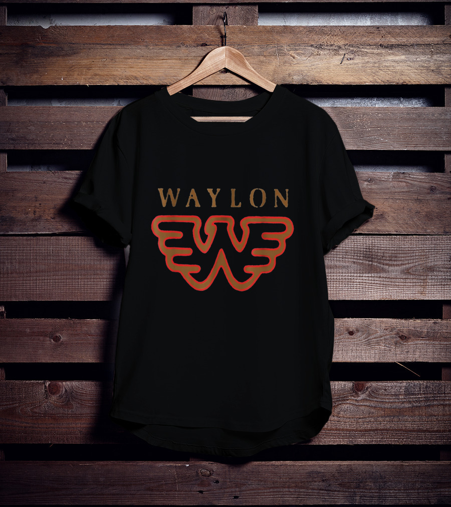 Waylon Jennings Iconic Flying W Winged Emblem T-Shirt