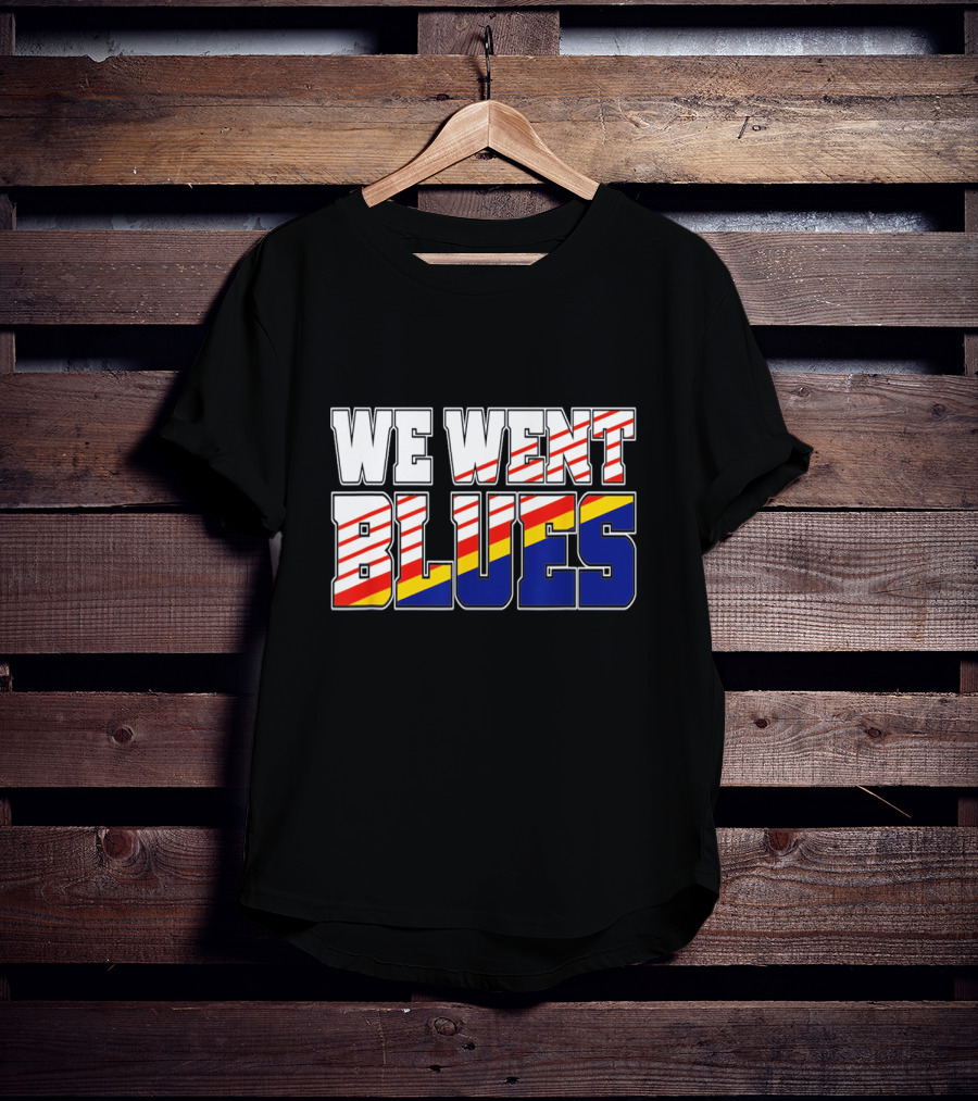 We Went Blues Patriotic Red White Blue Gold Stripes T-Shirt