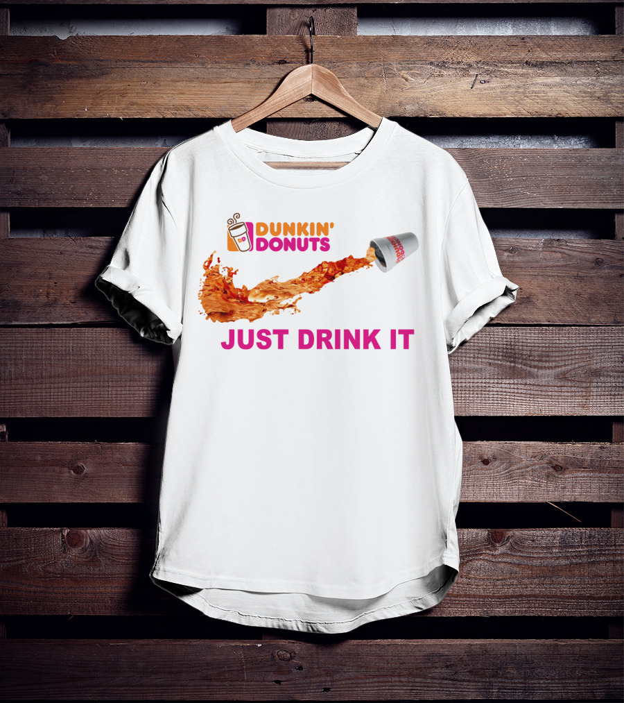 Dunkin Donuts Coffee Just Drink It Swoosh T-Shirt