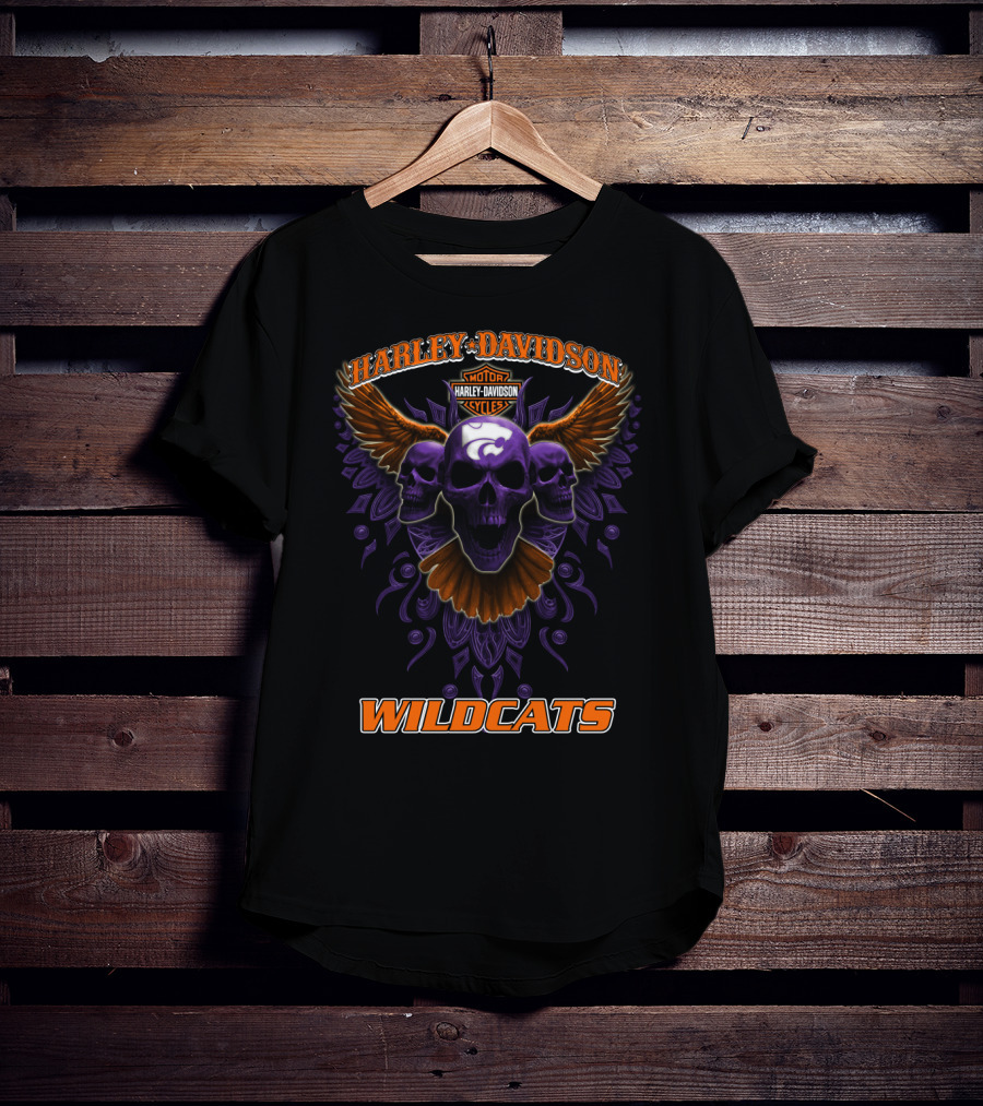 Harley Davidson Motorcycles Wildcats Kansas State T-Shirt