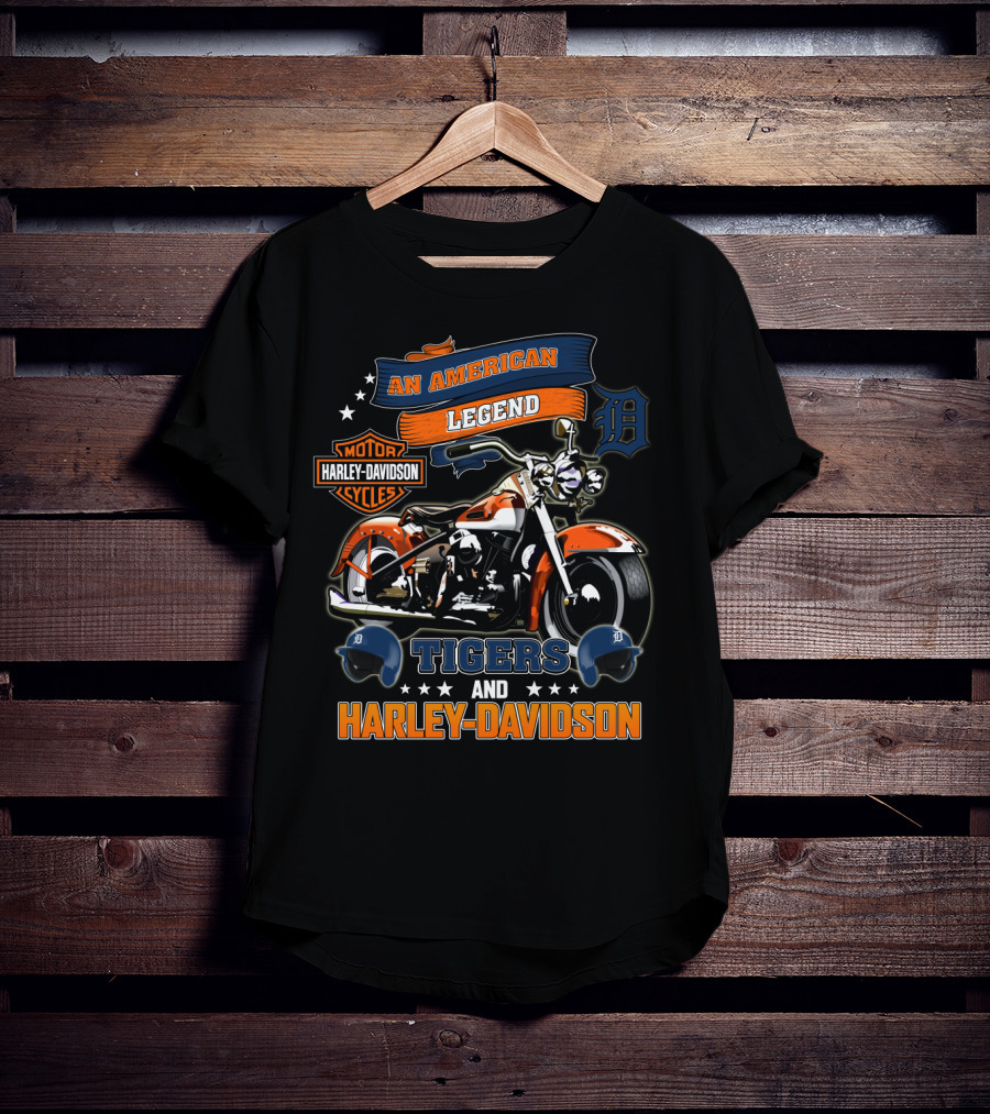 Detroit Tigers Harley Davidson An American Legend T-Shirt