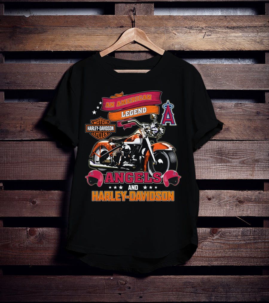An American Legend Los Angeles Angels And Harley Davidson Collaboration T-Shirt
