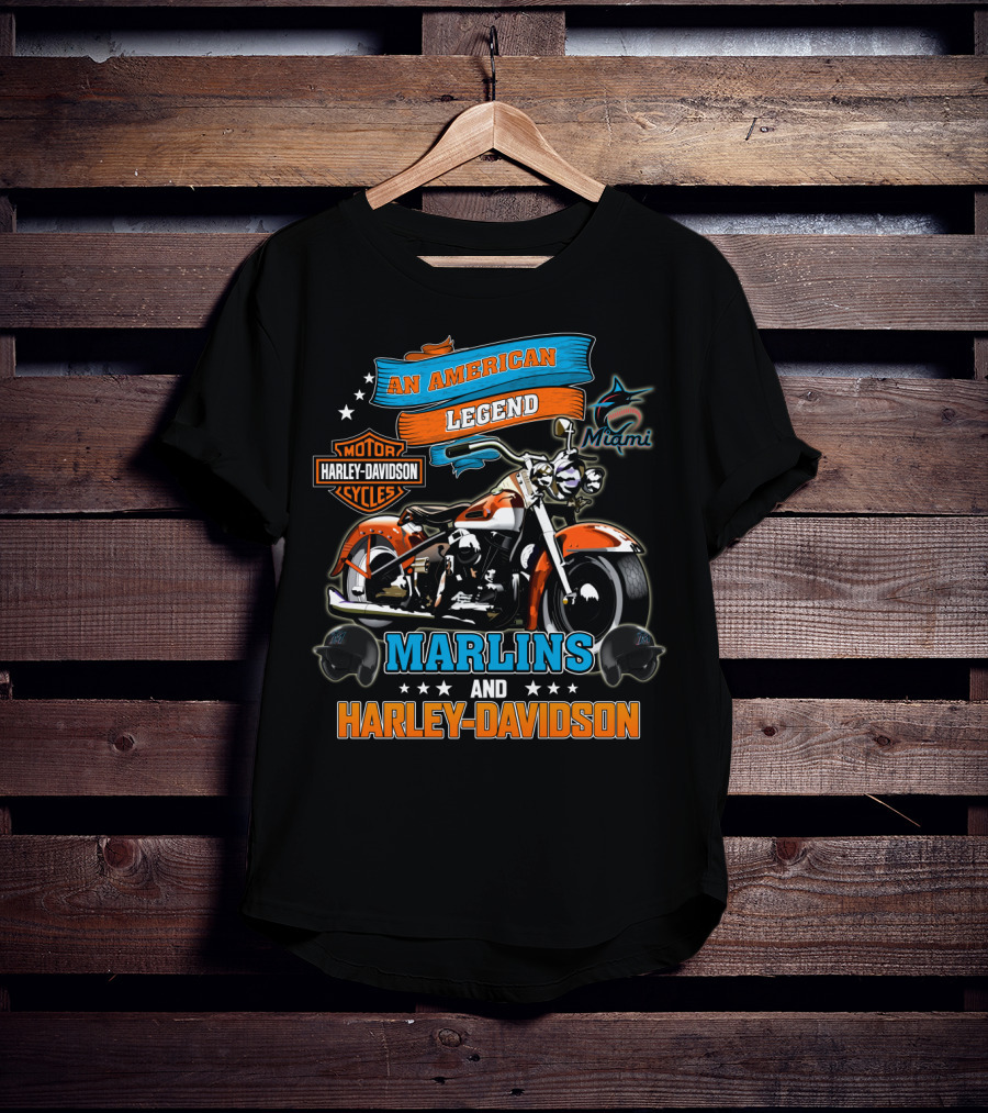 Miami Marlins Harley Davidson An American Legend T-Shirt