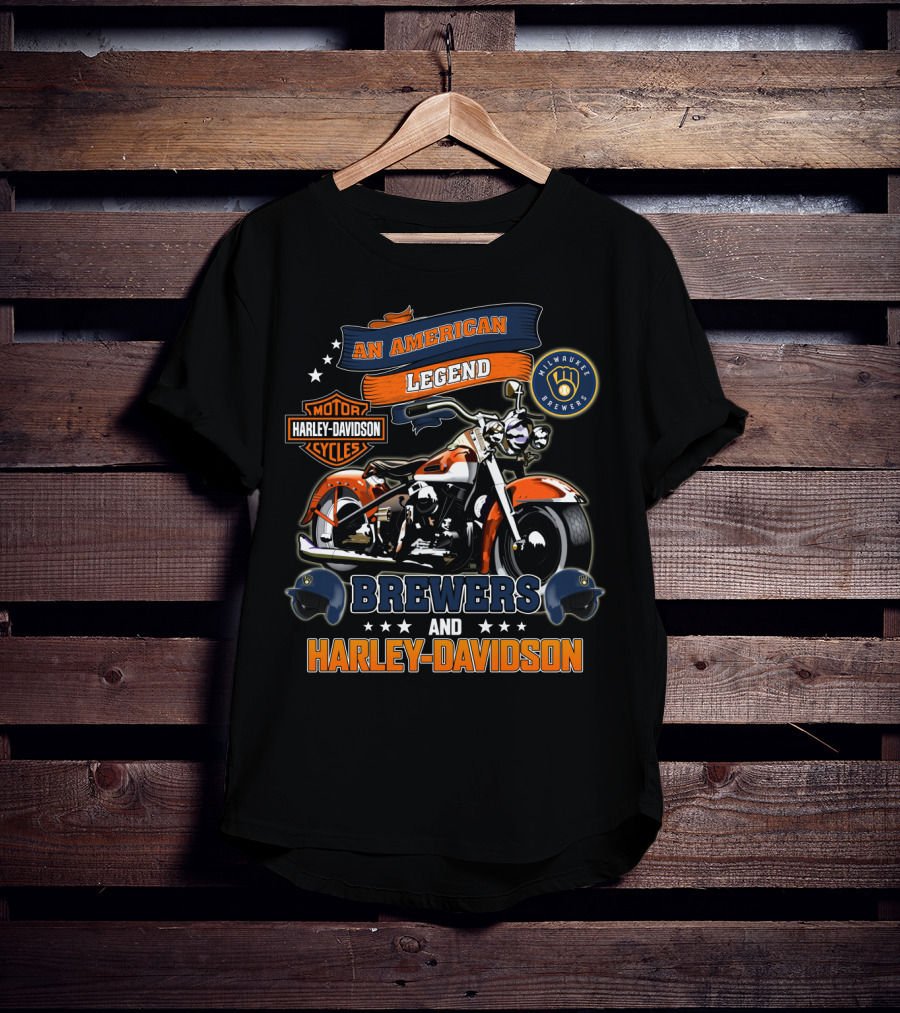 Harley Davidson Milwaukee Brewers An American Legend T-Shirt