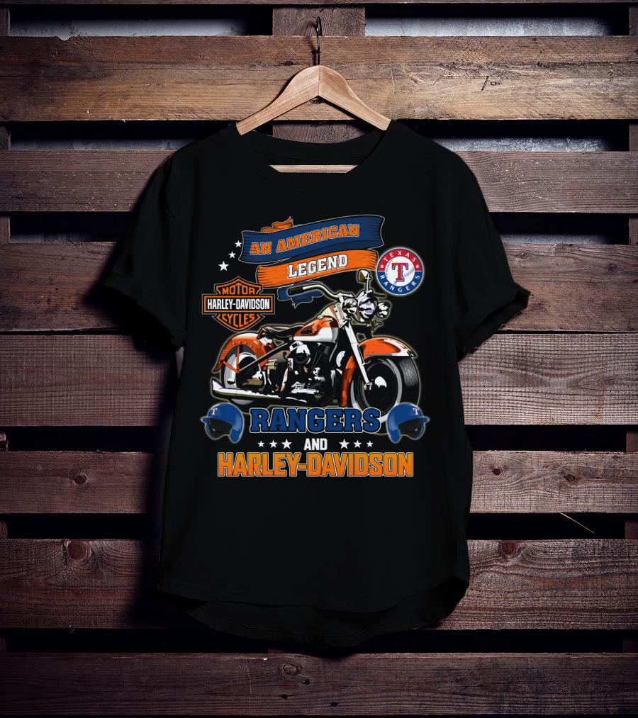 Texas Rangers Harley Davidson An American Legend T-Shirt