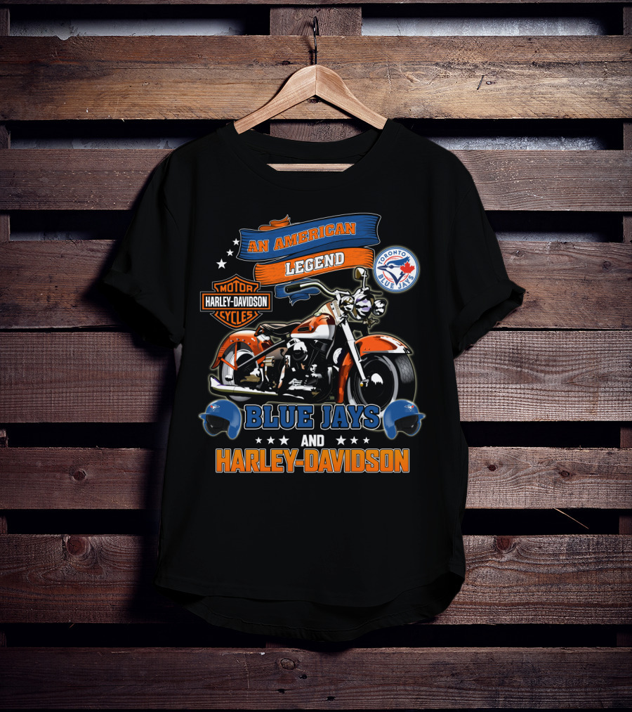 An American Legend Toronto Blue Jays Harley Davidson Cycles T-Shirt