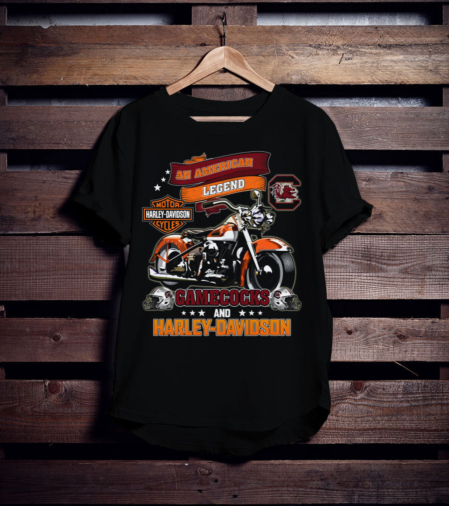 An American Legend Gamecocks And Harley Davidson South Carolina Gamecocks Ncaa T-Shirt