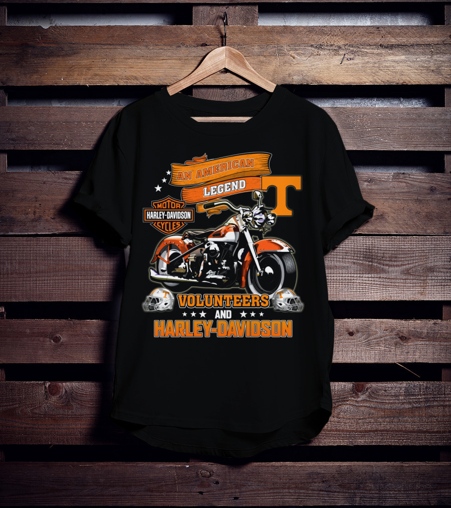 Tennessee Volunteers An American Legend Harley Davidson Volunteers And Harley Davidson T-Shirt