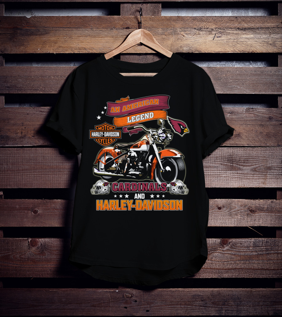 An American Legend Cardinals And Harley Davidson Motor Cycles T-Shirt