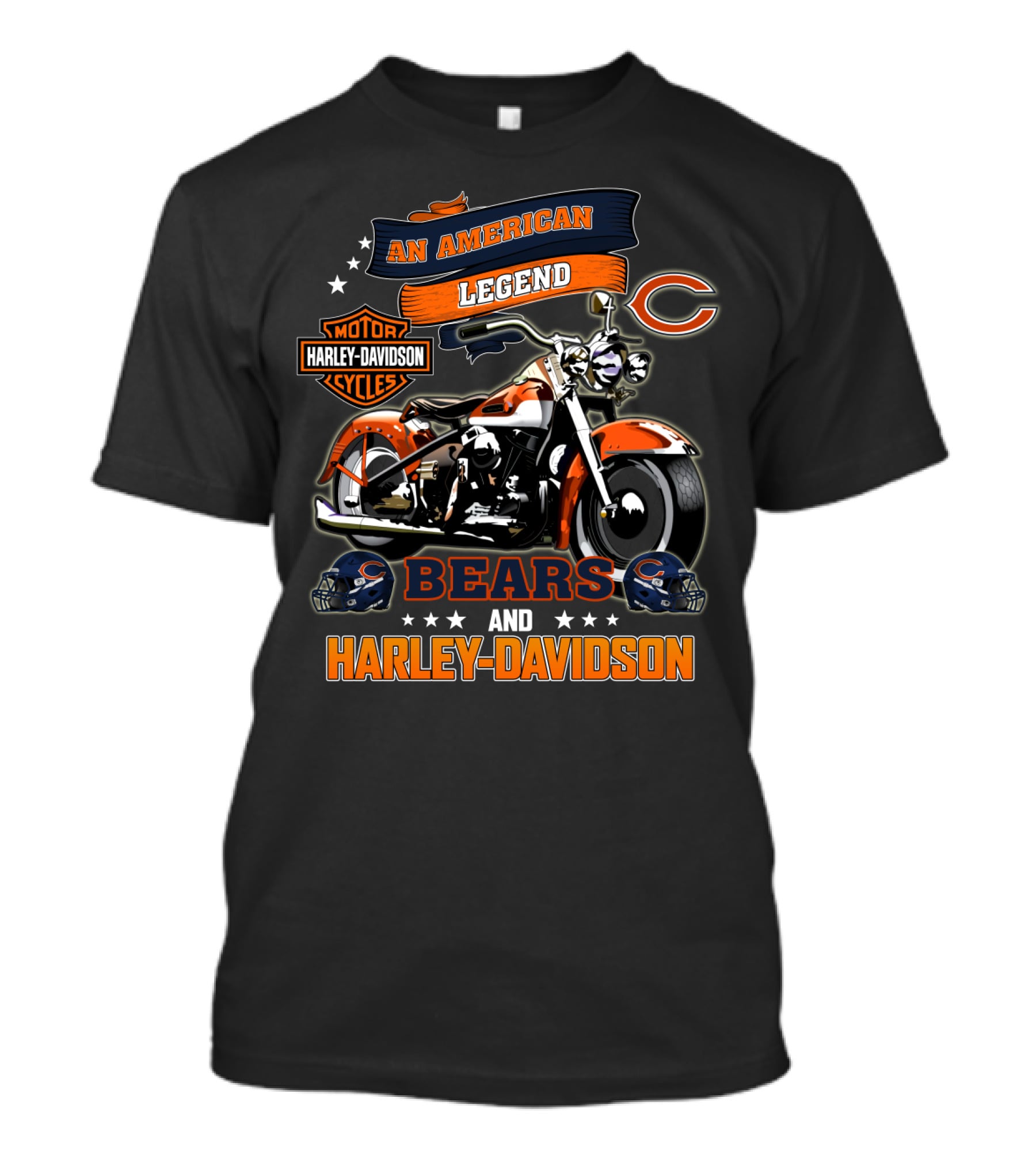 An American Legend Bears And Harley Davidson T-Shirt