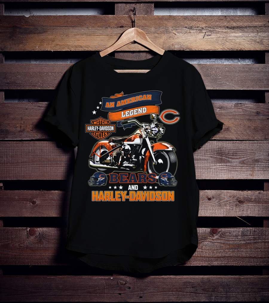 An American Legend Bears And Harley Davidson T-Shirt