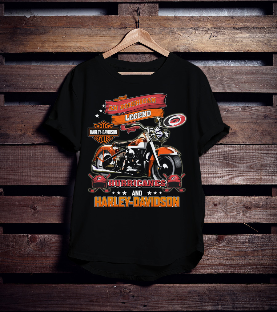 An American Legend Hurricanes And Harley Davidson T-Shirt