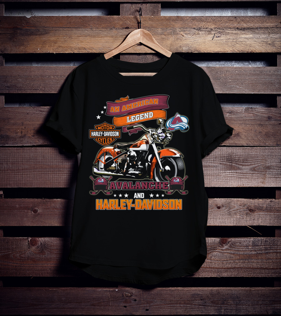 Colorado Avalanche An American Legend Harley Davidson Motor Cycles T-Shirt