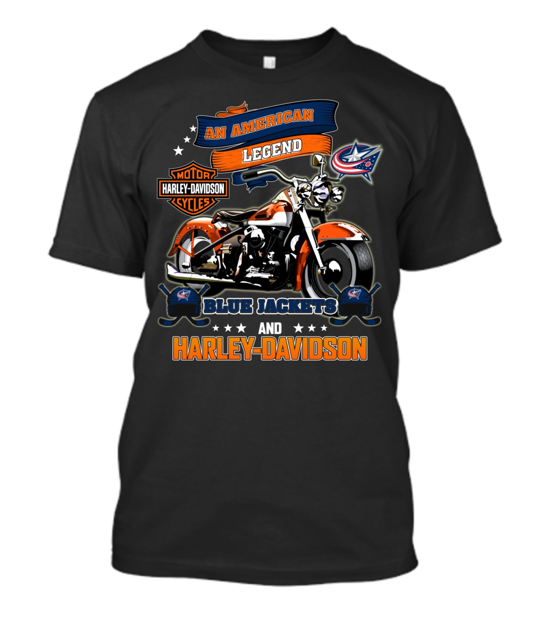 Columbus Blue Jackets An American Legend Harley Davidson Nhl T-Shirt