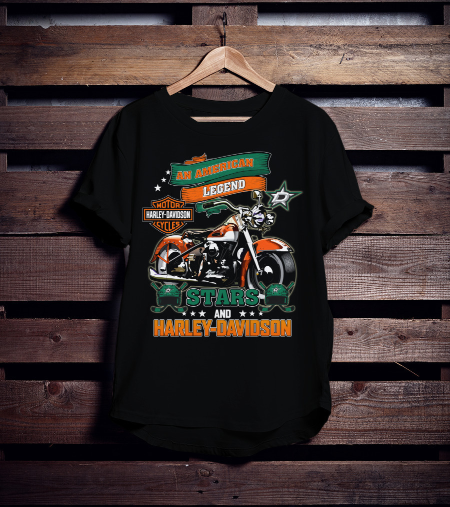 An American Legend Stars And Harley Davidson Motor Cycles T-Shirt