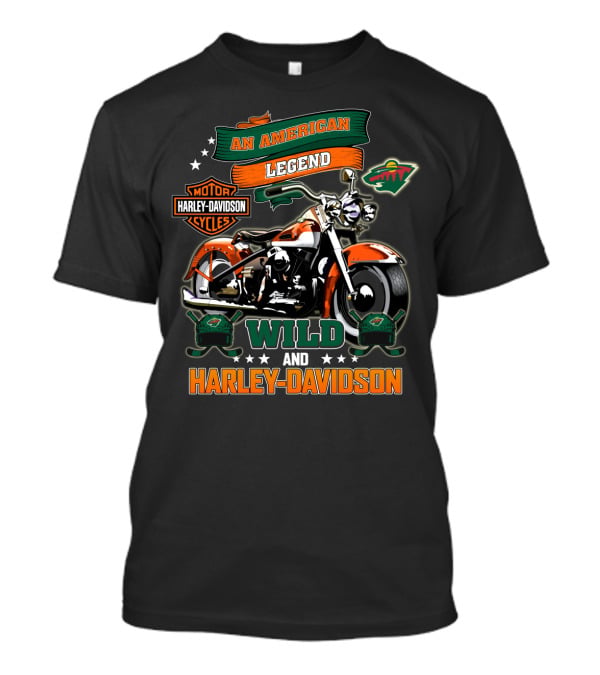An American Legend Minnesota Wild And Harley Davidson Nhl T-Shirt