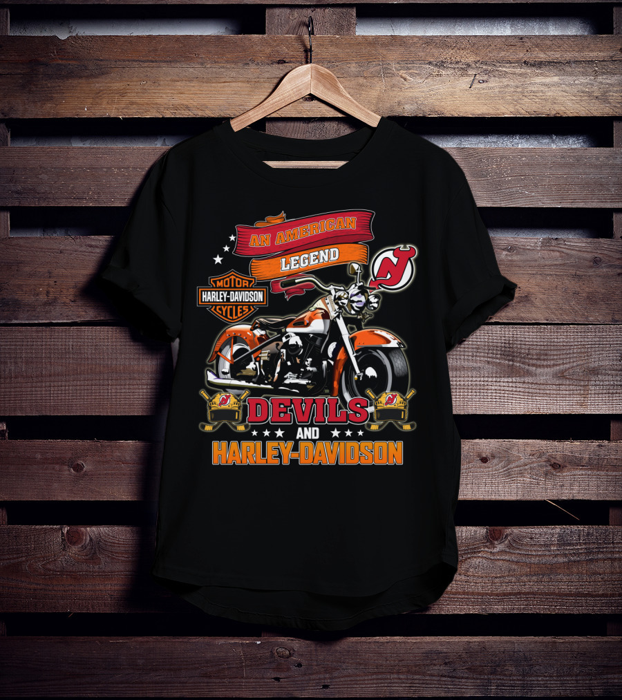 An American Legend Devils And Harley Davidson T-Shirt