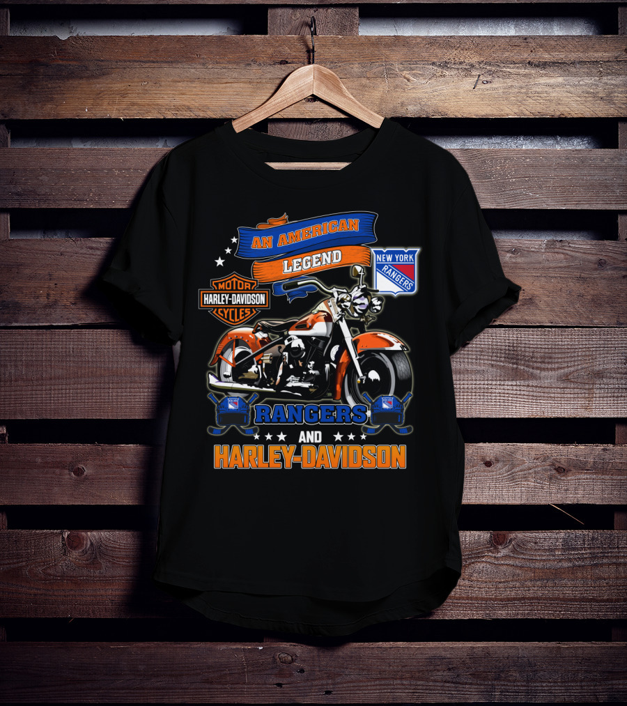 An American Legend New York Rangers Harley Davidson Cycles T-Shirt