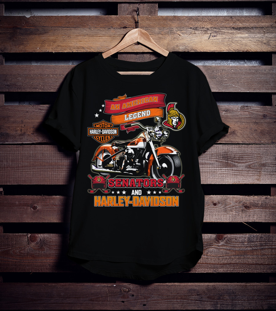An American Legend Senators Harley Davidson Ottawa Nhl T-Shirt