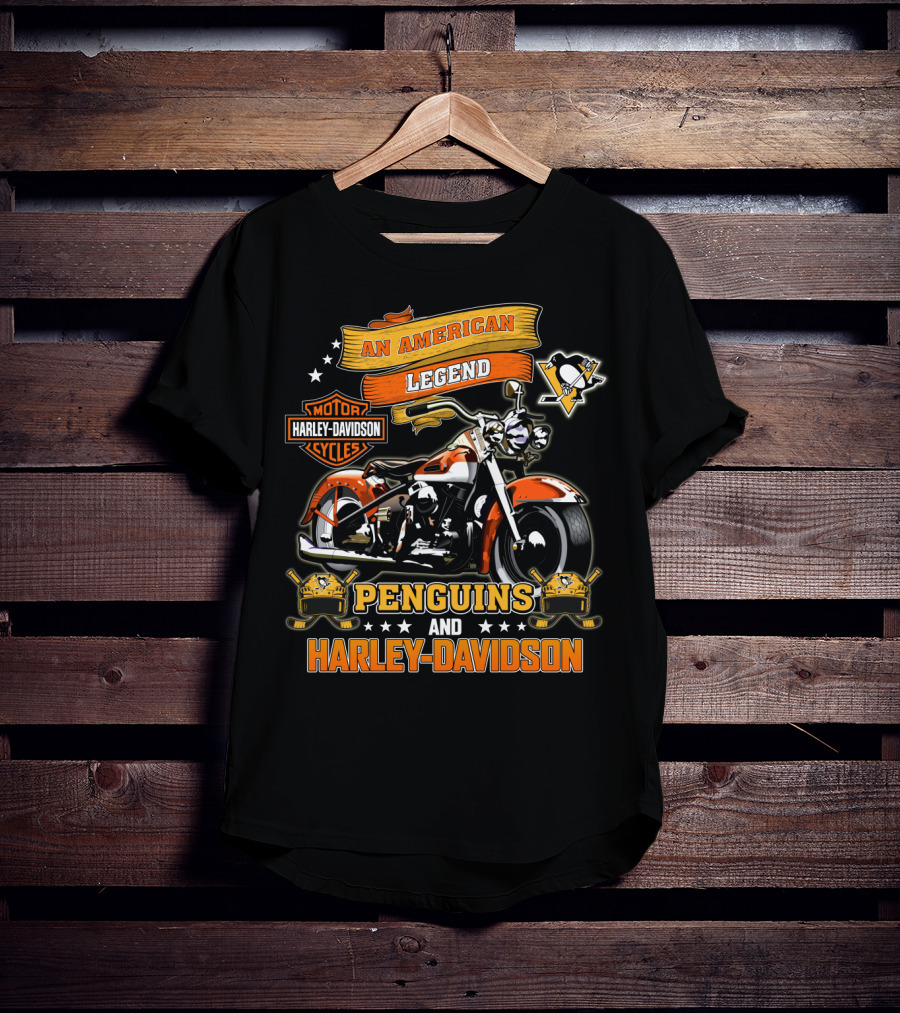 Pittsburgh Penguins An American Legend Harley Davidson Nhl T-Shirt