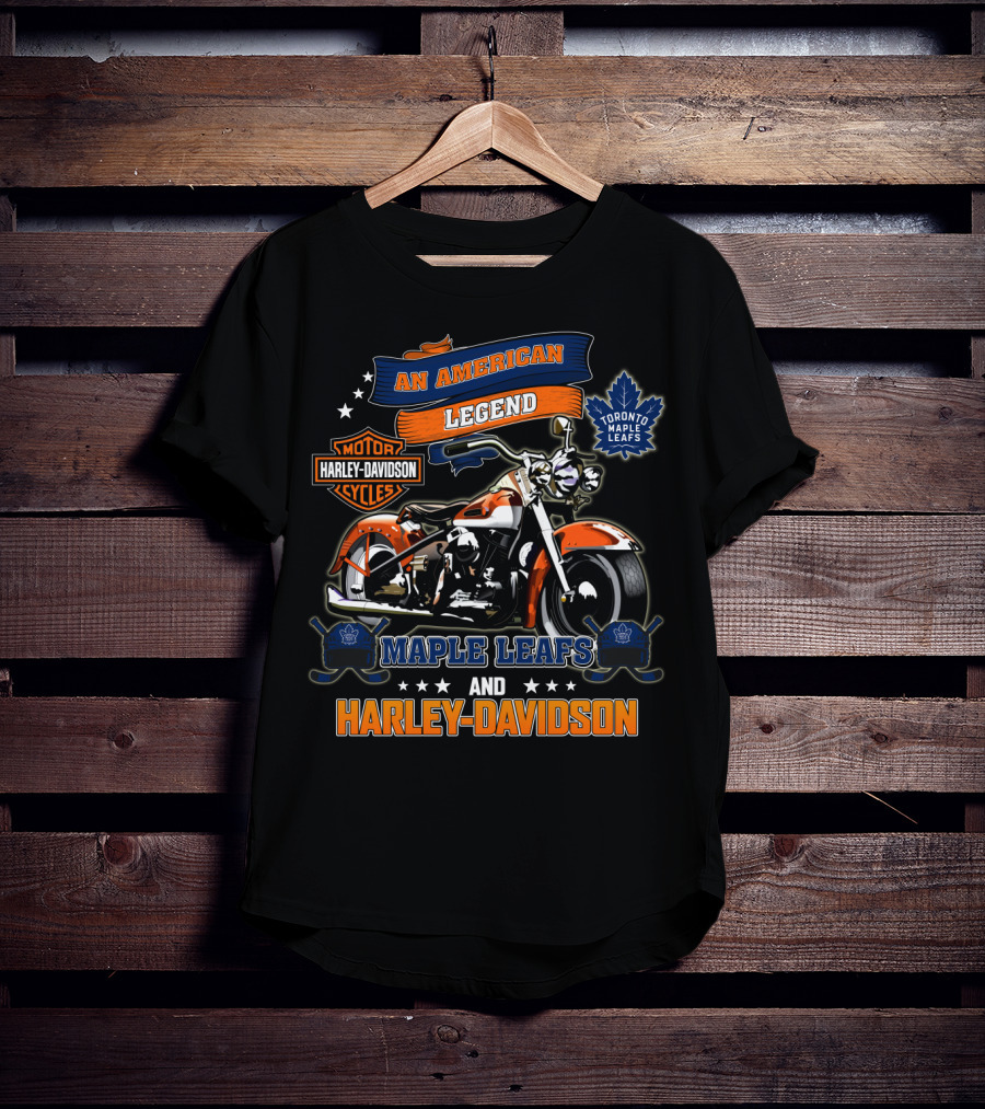 An American Legend Toronto Maple Leafs And Harley Davidson T-Shirt