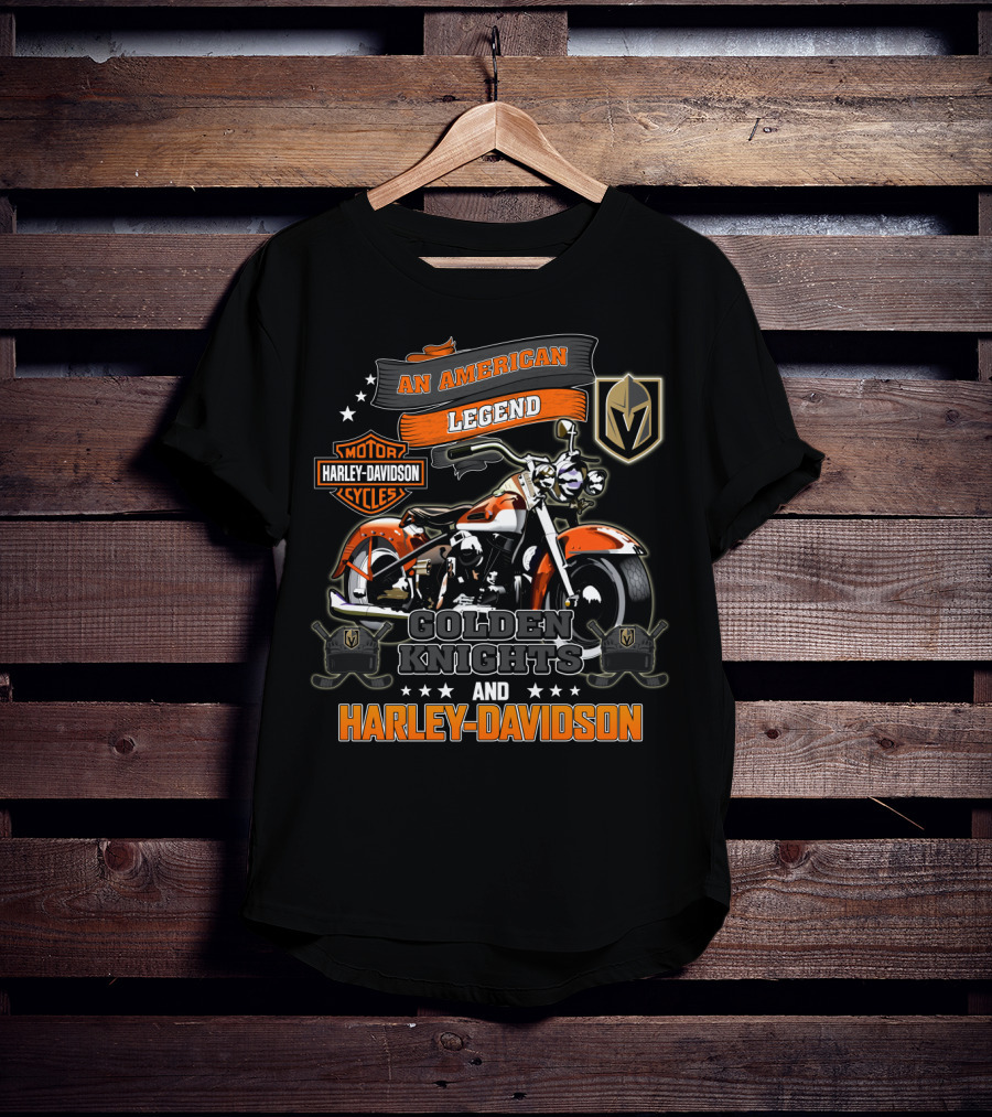An American Legend Golden Knights And Harley Davidson Motor Cycles T-Shirt