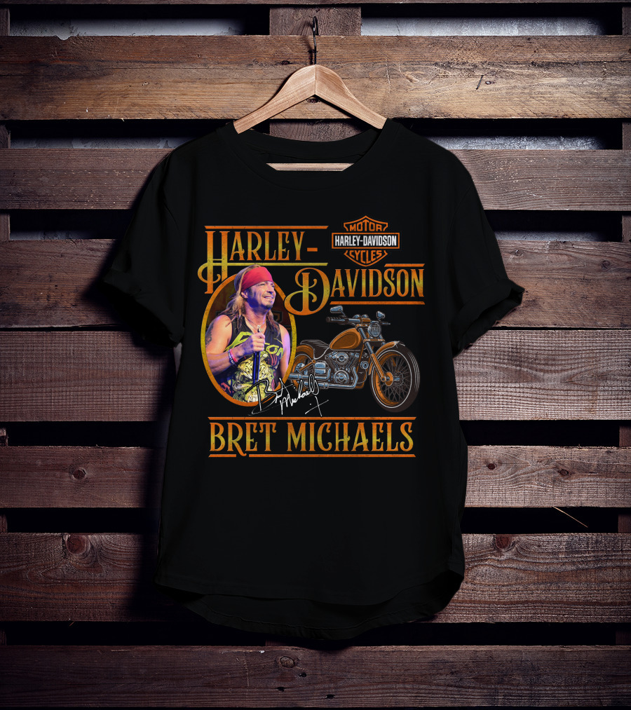 Harley Davidson Motor Cycles Bret Michaels T-Shirt