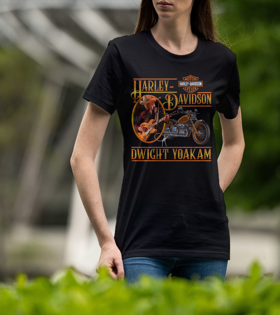 Harley Davidson Dwight Yoakam Motor Cycles Vintage Guitar T-Shirt