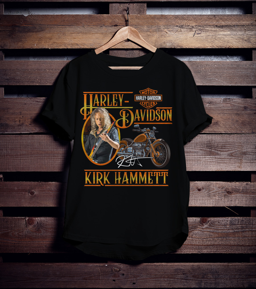 Harley Davidson Kirk Hammett Motorcycles Classic Signature Edition T-Shirt