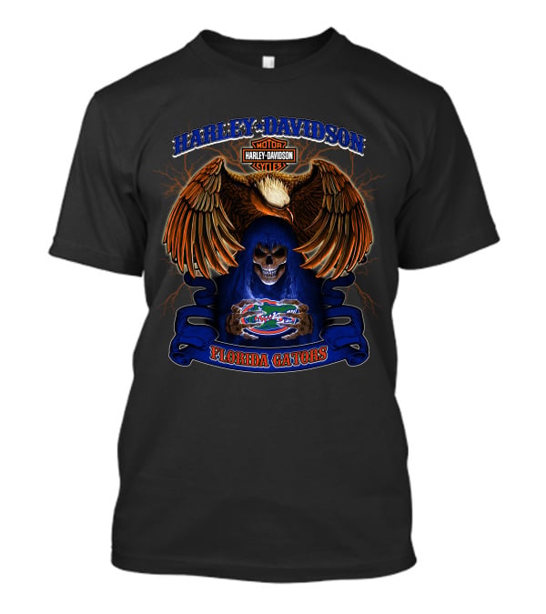 Harley Davidson Eagle Skull Florida Gators Ncaa T-Shirt
