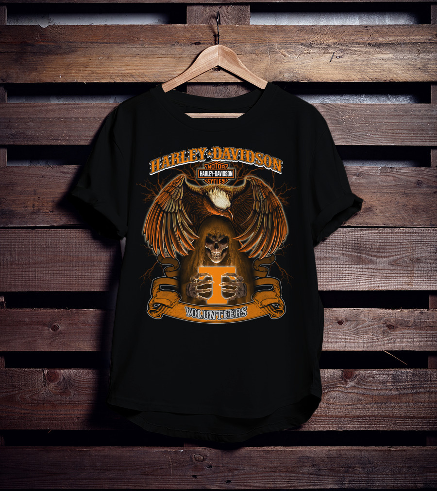 Harley Davidson Volunteers Motorcycles Eagle Skull T Symbol T-Shirt