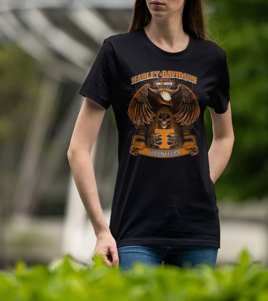Harley Davidson Volunteers Motorcycles Eagle Skull T Symbol T-Shirt