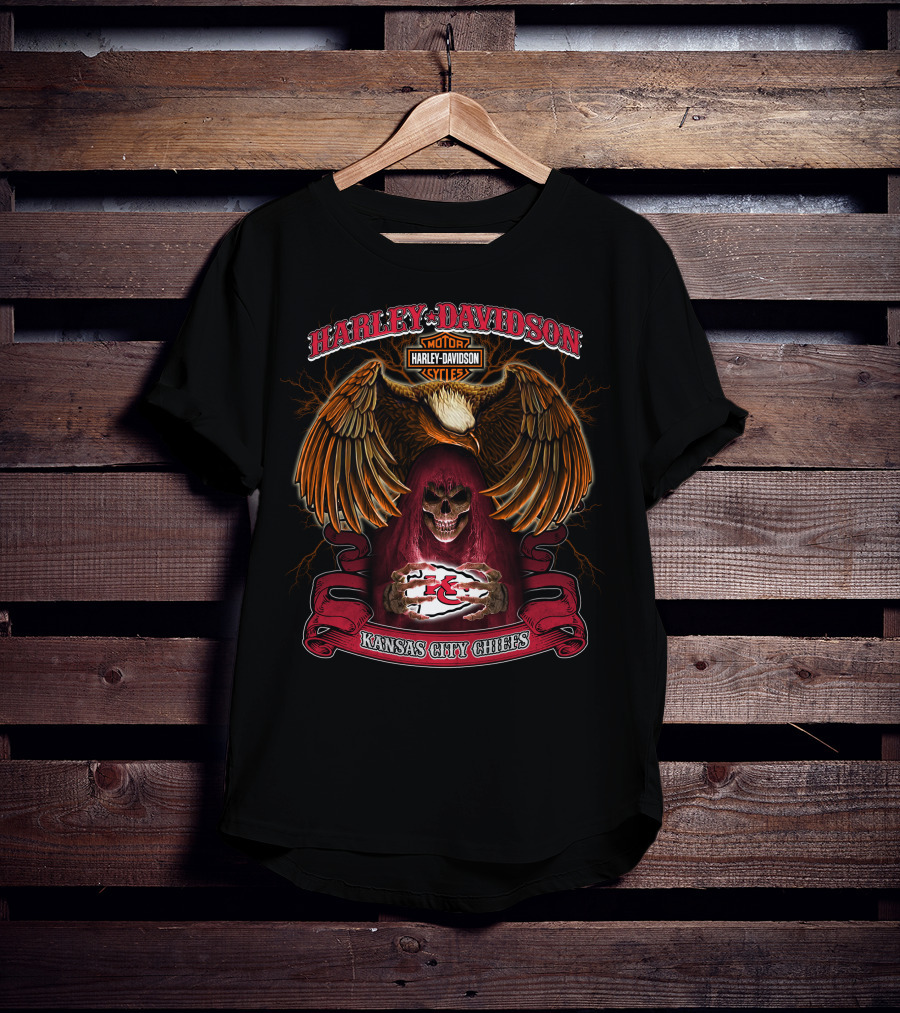 Harley Davidson Motorcycles Kansas City Chiefs Nfl T-Shirt