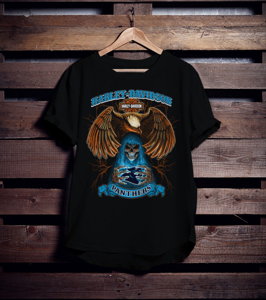 Harley Davidson Motorcycles Panthers Nfl T-Shirt