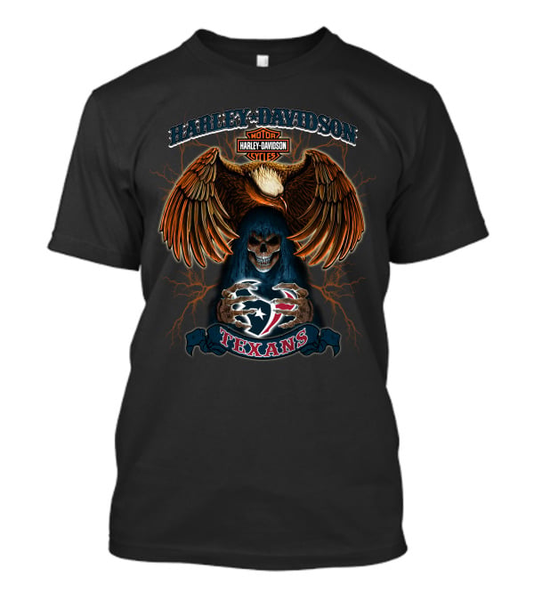 Harley Davidson Texans Nfl Hl01 Skeleton Eagle T-Shirt