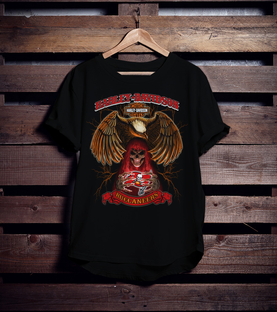 Harley Davidson Buccaneers Motorcycles Tampa Bay Nfl T-Shirt