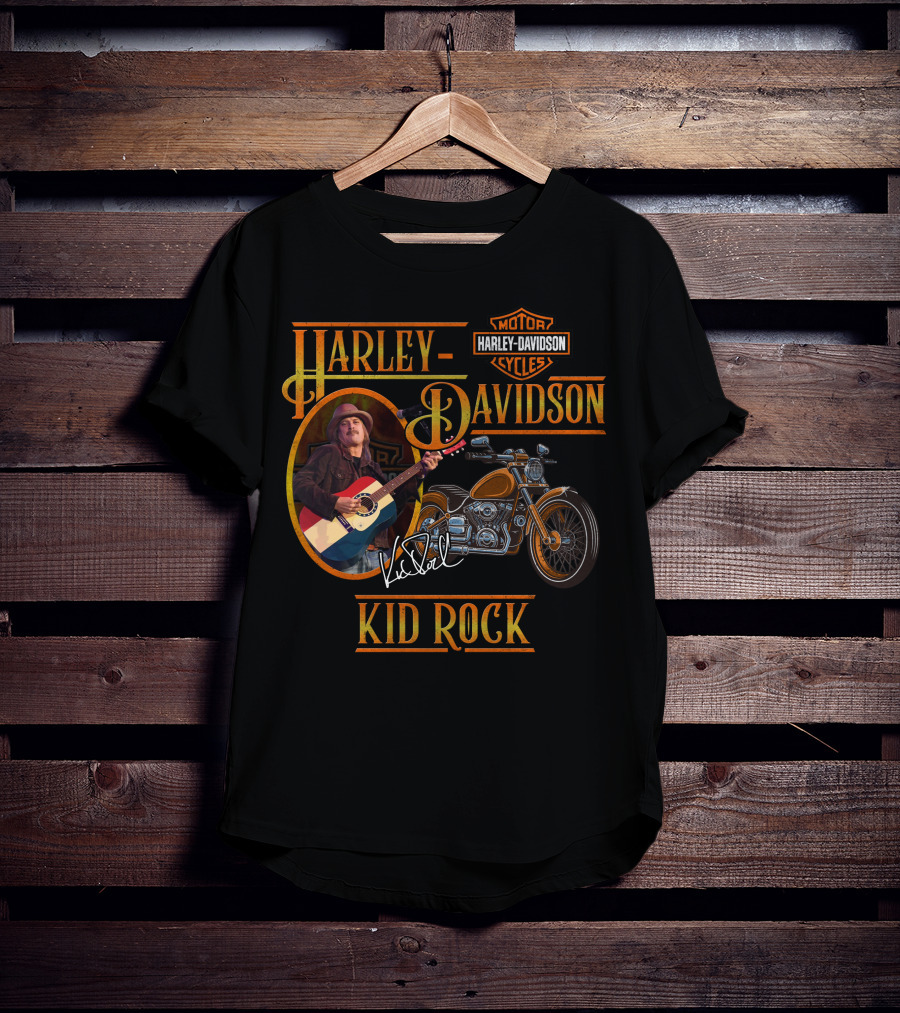 Harley Davidson Kid Rock Motorcycle Guitar T-Shirt