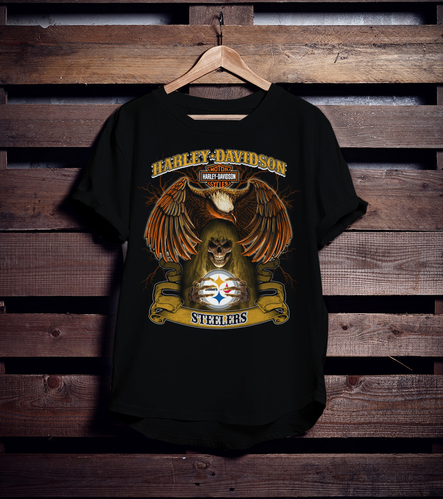 Harley Davidson Motorcycles Pittsburgh Steelers Nfl T-Shirt